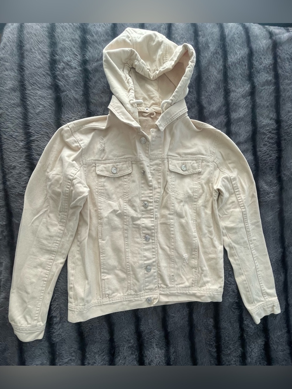 Primark Cream Hooded Denim Jacket